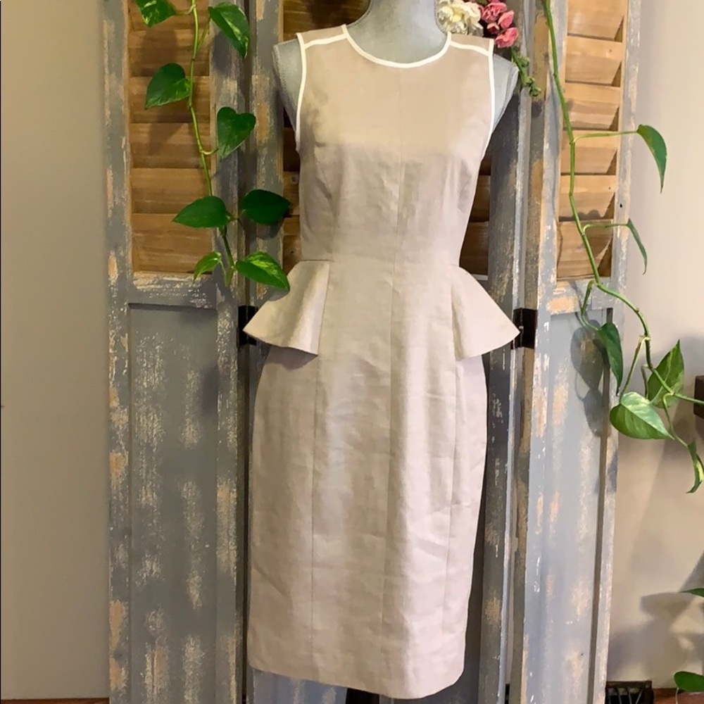 J. Crew  365 partial linen peplum sheath dress